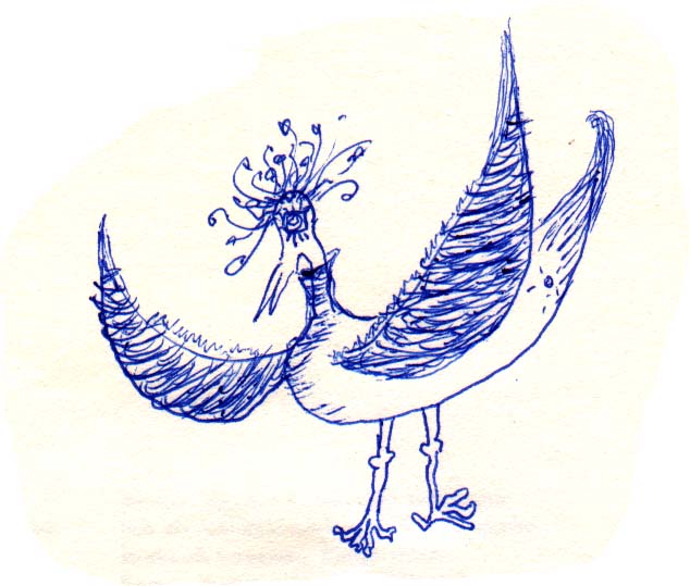 fear of birds drawing by Arsenije Jovanovic